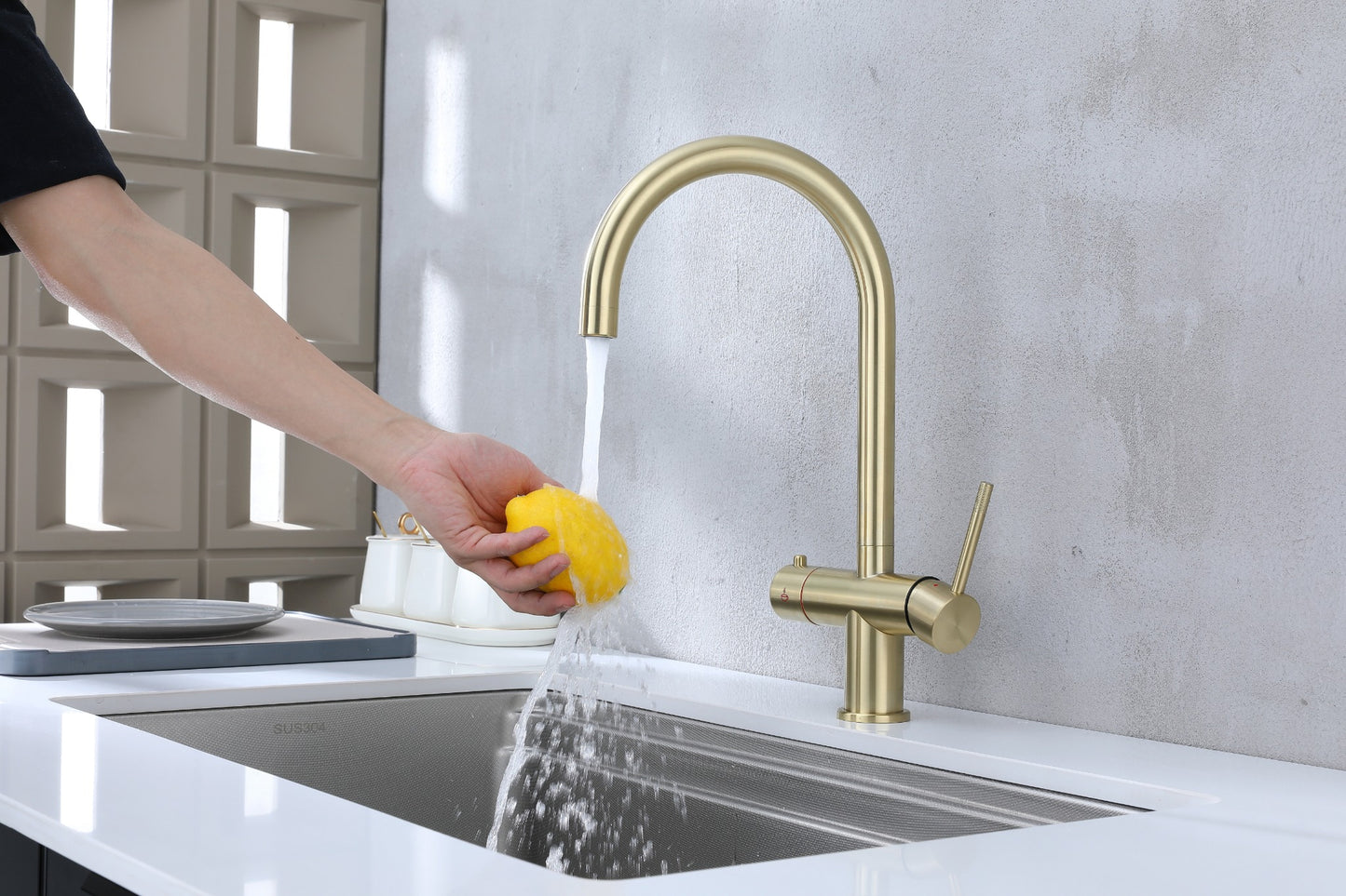 OSP Brushed Gold 3-in-1 Boiling Water Tap