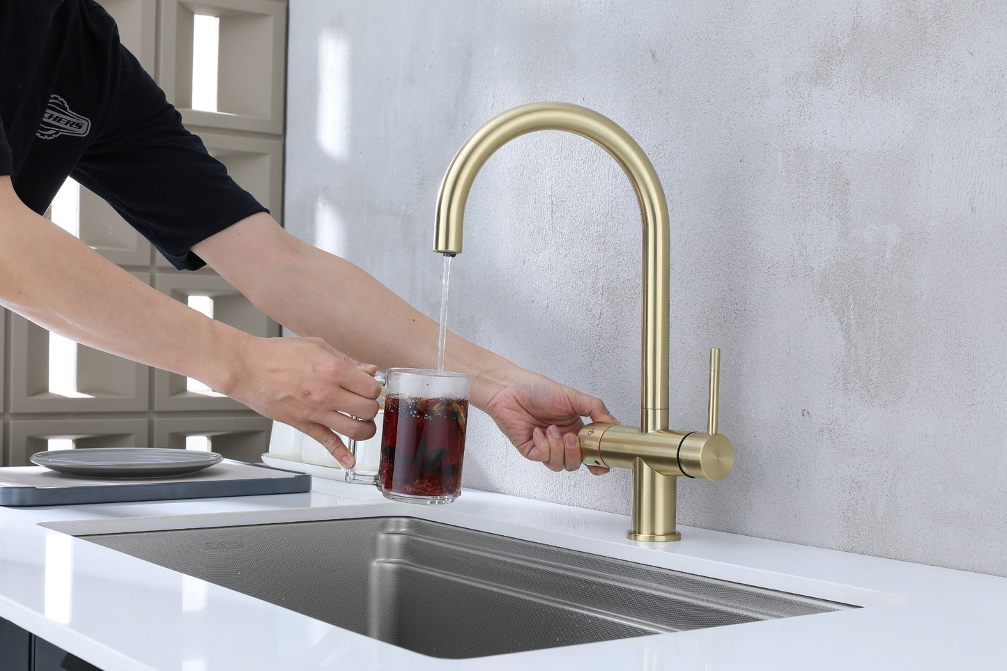 OSP Brushed Gold 3-in-1 Boiling Water Tap